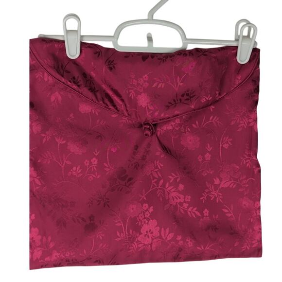 Bloomingdales Asian 3 Peice complete Vtge PJ's with bag Sz M never worn Magenta - Picture 5 of 15